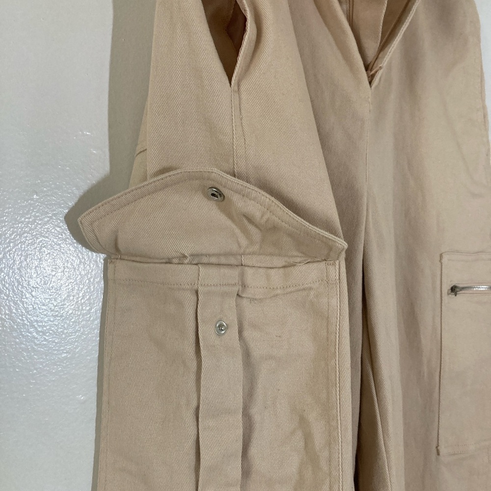 Zara high waisted blush pink wide leg cargo pants - Picture 12 of 15